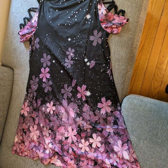 Duefe Trendy Short Sleeve Print Mini Dress - Picture 3 of 3